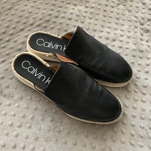 Calvin Klein Leather Mules